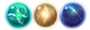 Бирюзовый шар, Желтый шар, Синий шар