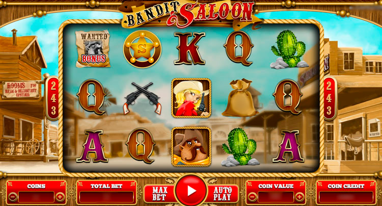 Дизайн слота Bandit Saloon