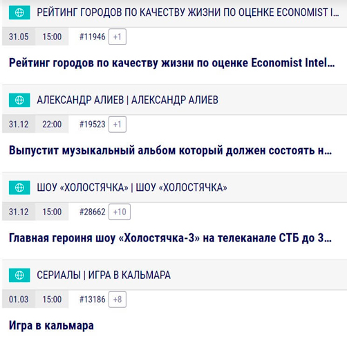 Специальные ставки