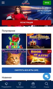 Сайт на экране телефона