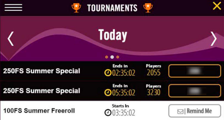 Расписание турниров