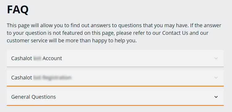 FAQ, разделенный на подразделы
