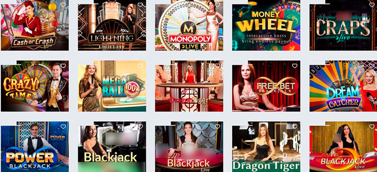 Раздел live-казино