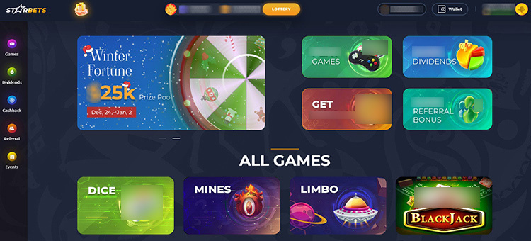 Интерфейс казино