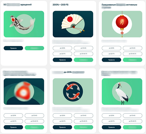 Перечень бонусов