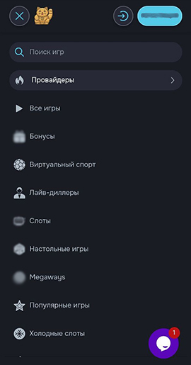 Меню включает в себя все разделы