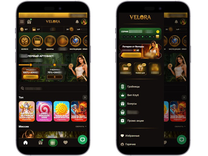 Оформление Velora Casino