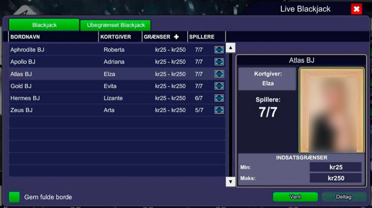 Блэкджек в лайв-казино