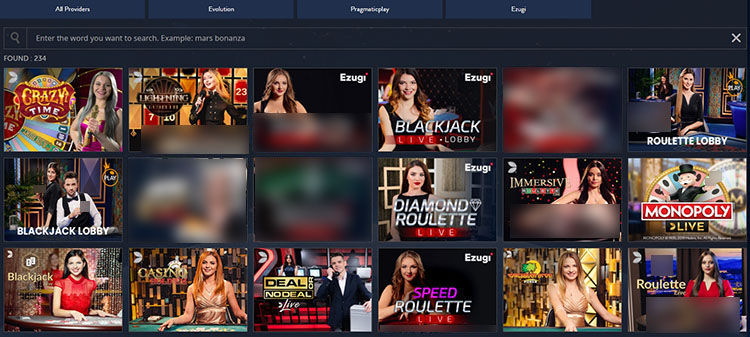 Столы с живыми крупье