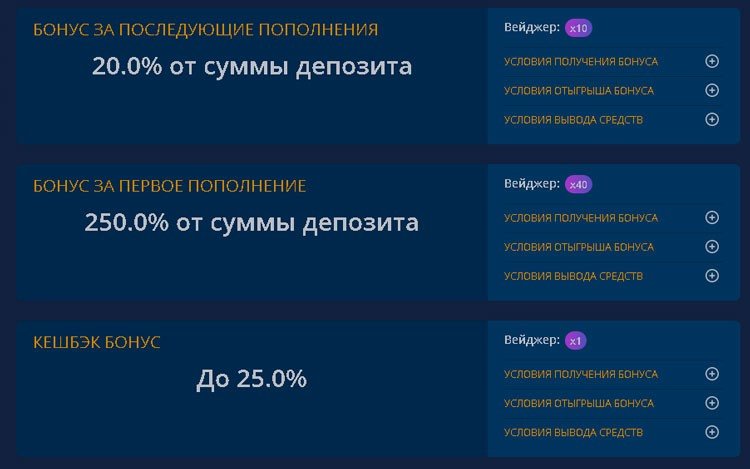 Бонусы казино