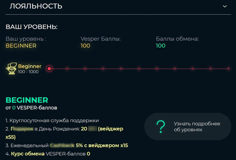 Текущий статус и прогресс уровня