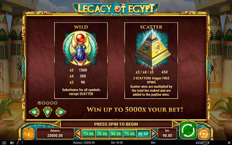 Игровой автомат Legacy of Egypt от Play'n GO