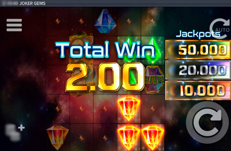 Выигрыш в слоте Joker Gems