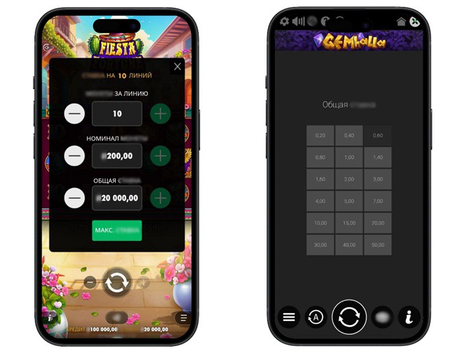 Интерфейс игрового автомата