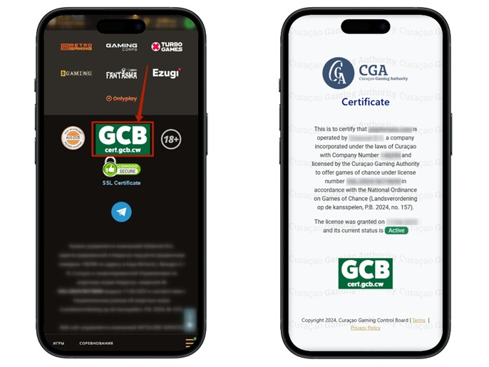 Ссылка на сертификат