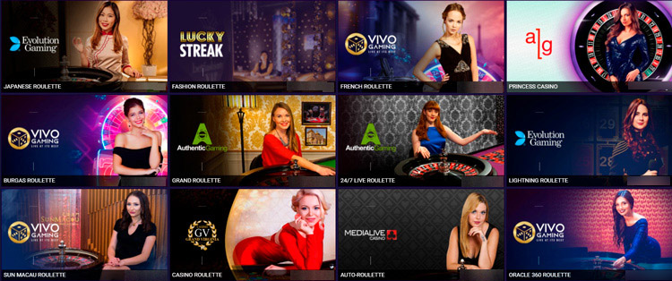 Рулетки в категории Live Casino