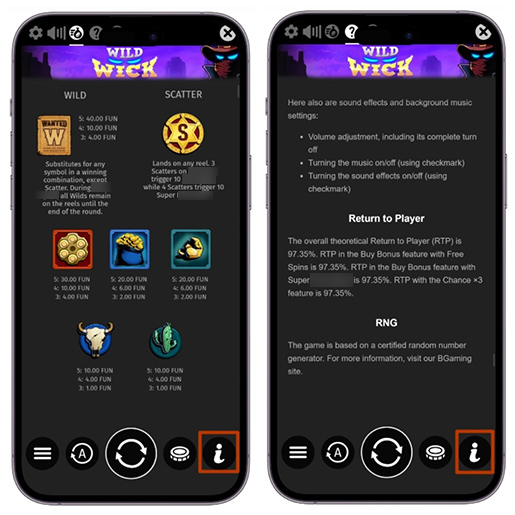 Проверка характеристик слота