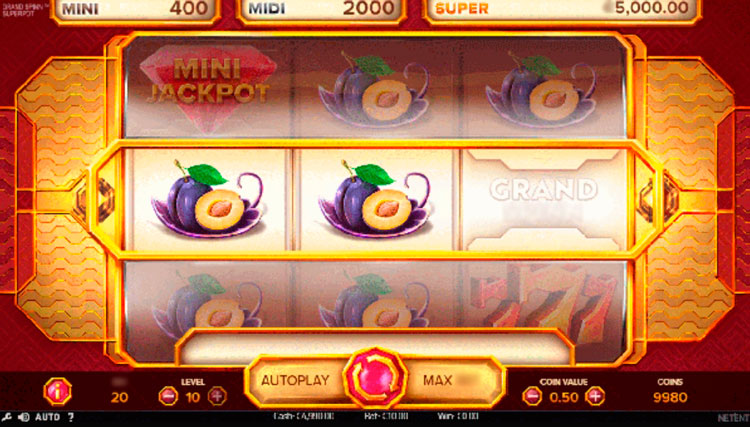 Геймплей слота Grand Spinn Superpot