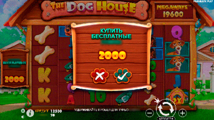 Покупка бонуса The Dog House Megaway