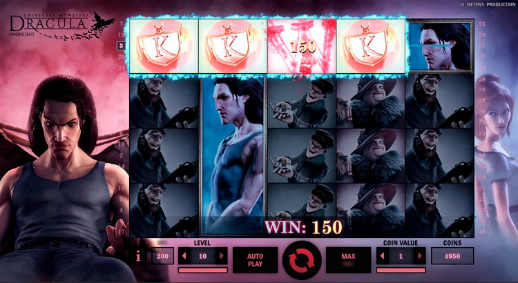 Выигрыш в слоте Dracula