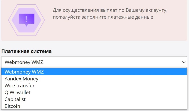 Варианты вывода заработка