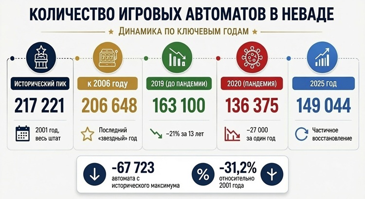 Сколько игровых автоматов в Неваде